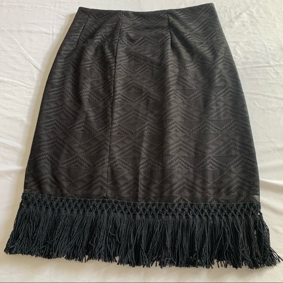 Vintage fringe trim black Skirt - Picture 2 of 7